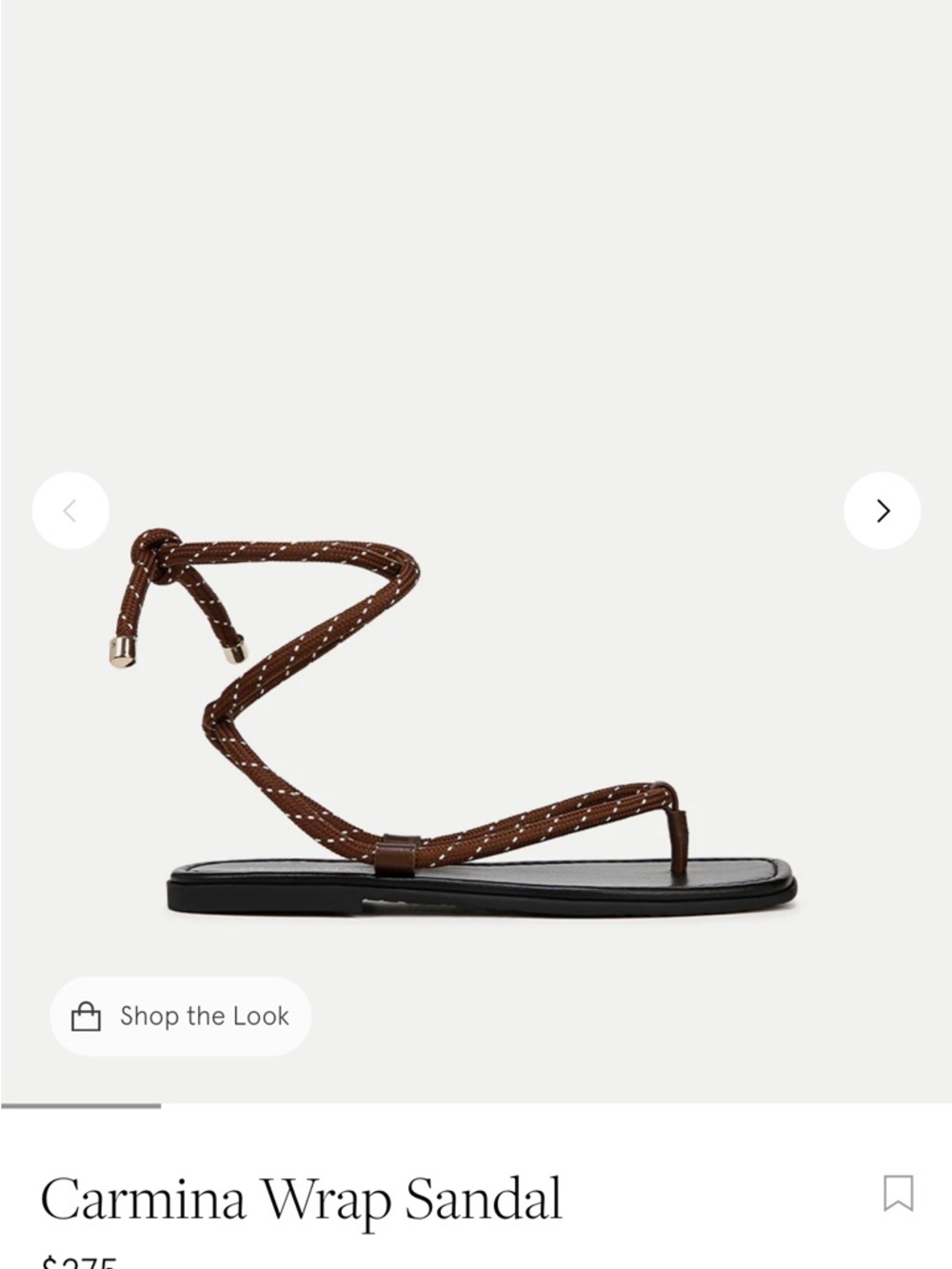 Veronica Beard Carmina Wrap Sandal - Brown with White Stitching